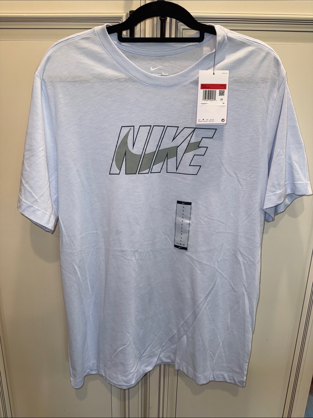 Nike Light Blue Tee with Olive Green Logo